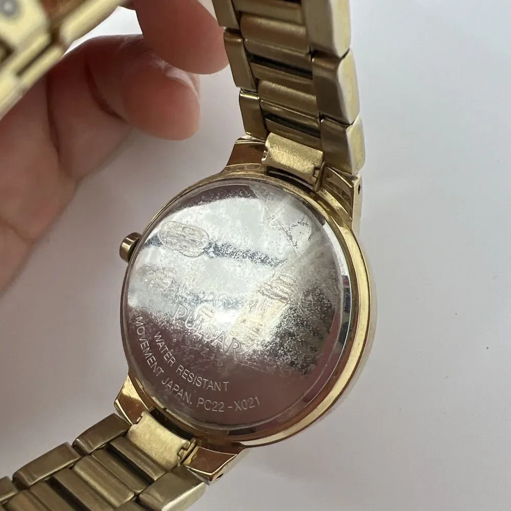 Pulsar Women's Gold Stainless Steel Silver‎ Dial Watch PJ2014